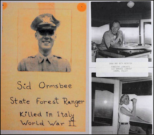Photo of Sid Ormsbee and photos of former lookouts