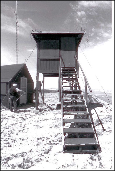Wooden 8'x8' by 16' tall lookout built 1954-57
