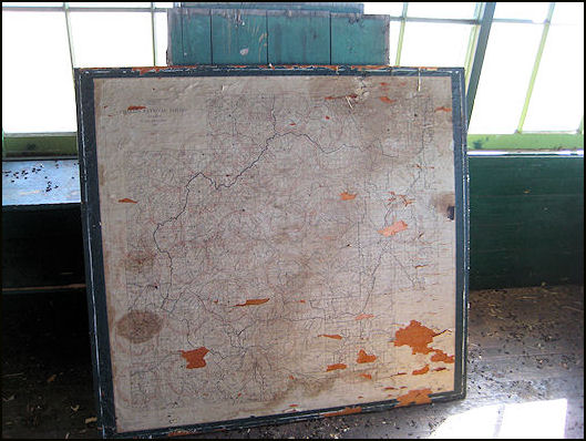 Lookout interior showing 1937 map