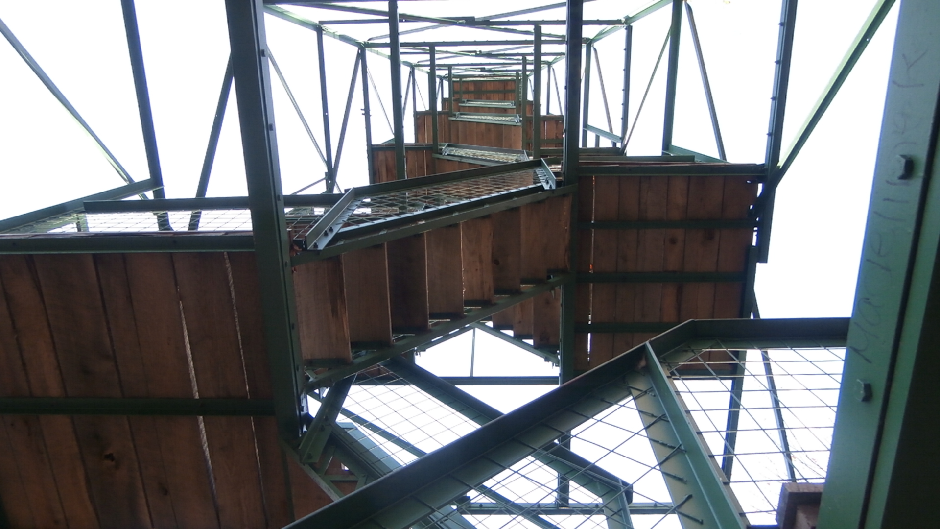Climbing the fire tower (Teresa Phillips photo)