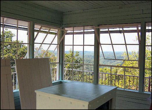 Inside the restored cabin
