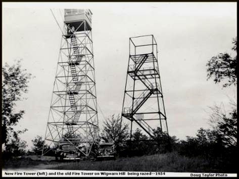 1954 photo of current tower and its predecessor