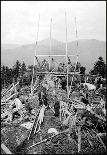 1917-Steel tower being built (NYS-DEC photo)