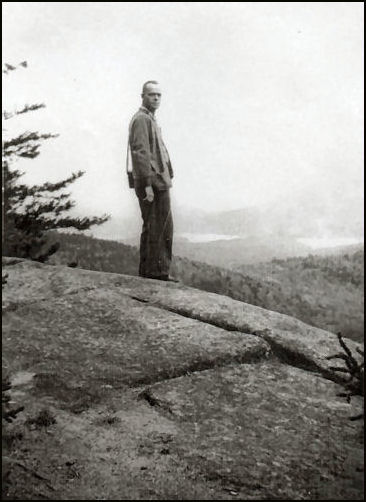 1930 observer Laurence Parker near the tower
