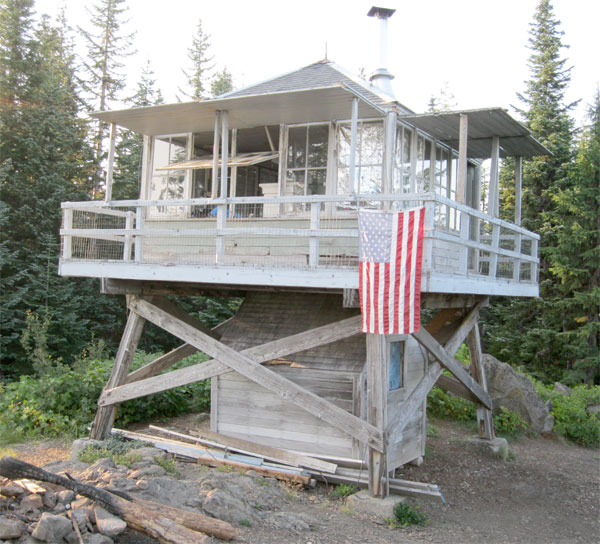 South side of Devils Peak Lookout (August 2014 photo by Kathleen Ward)