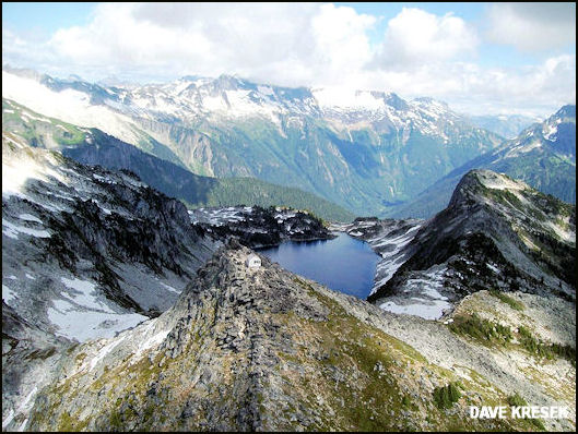 Hidden Lake Peak with Hidden Lake in background