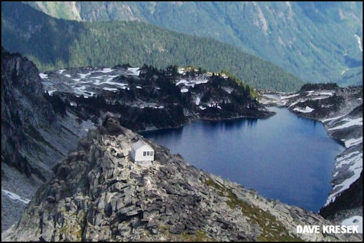 Hidden Lake Peak with Hidden Lake in background