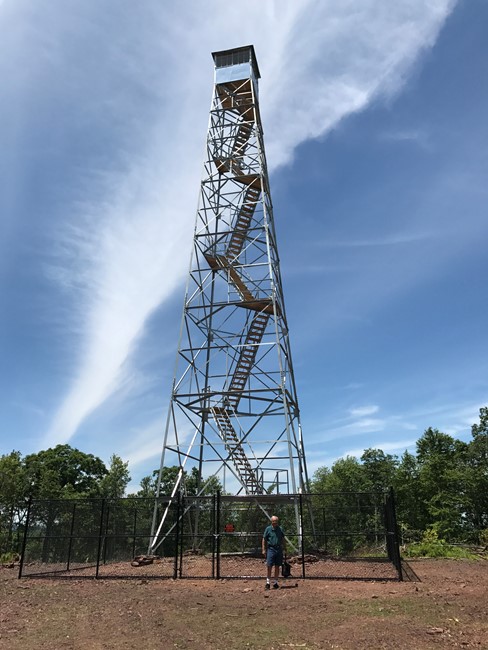 Tower with owner Skip Jones in 2017