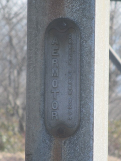Aermotor builder plate in March 2018