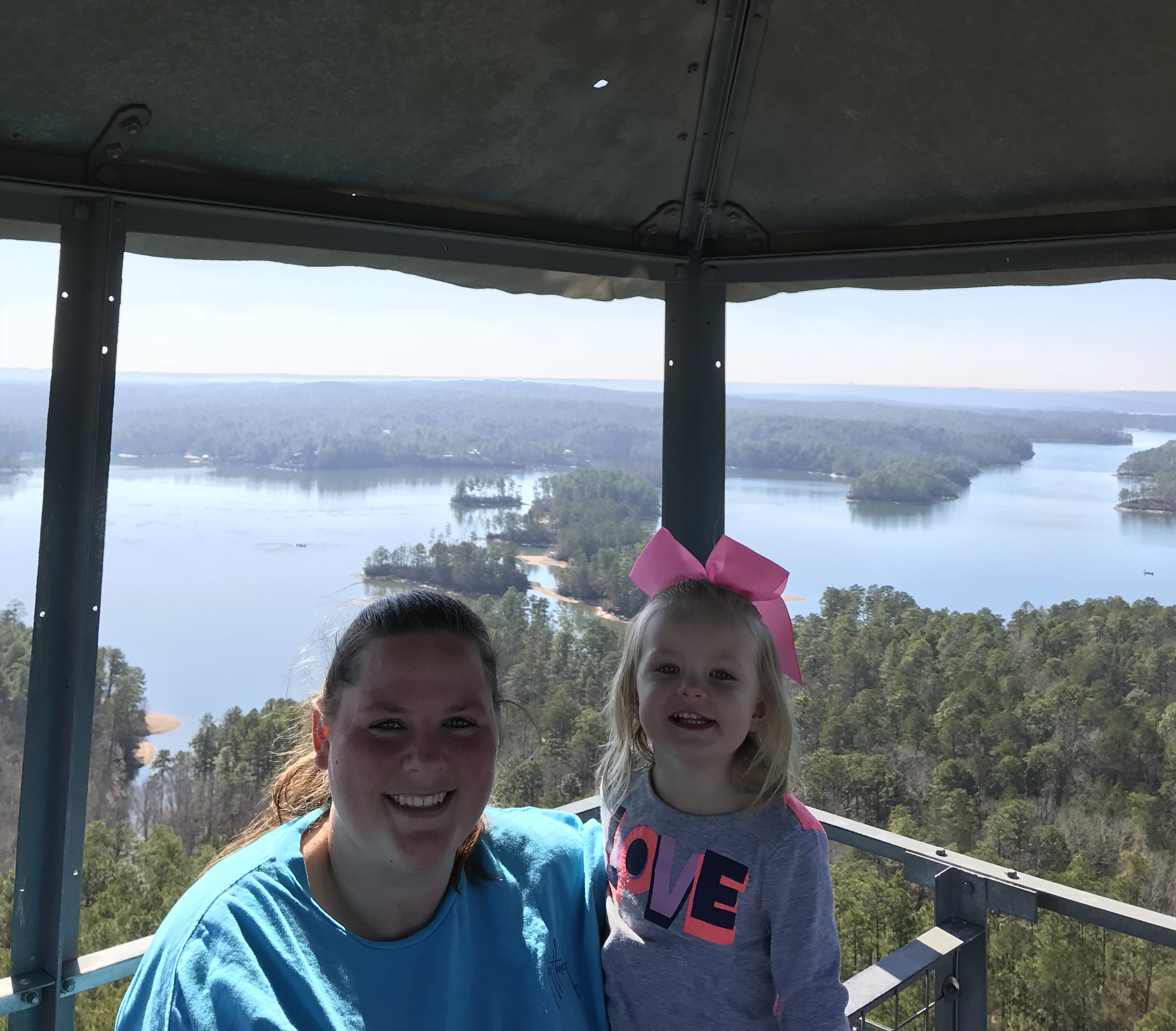 My 2 year old and I hiked the 1/2 mile up to it. We oth loved the veiw of Lake Martin.
