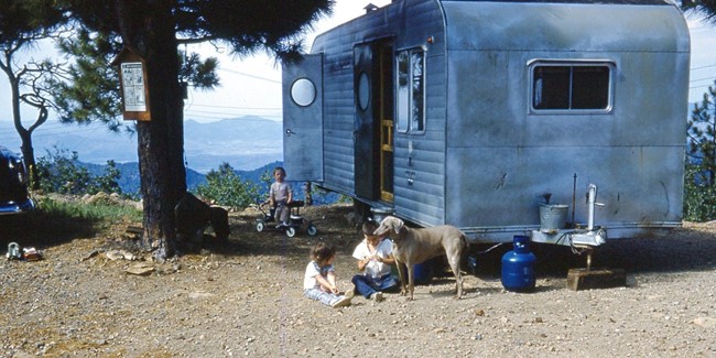 Camper at Mount Union Lookout in July 1961