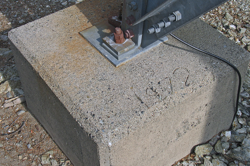 Lookout anchor pier with a '1972' impression marked