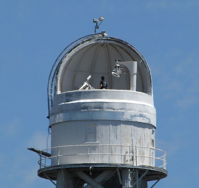 Dome and catwalk at the top of the Solar Observatory tower