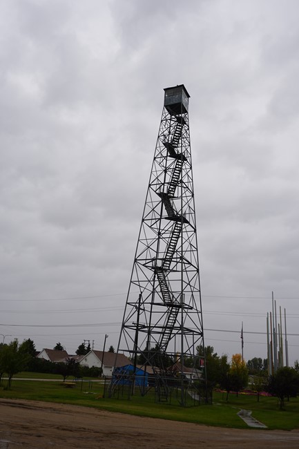 Relocated tower at Prairie Village Museum