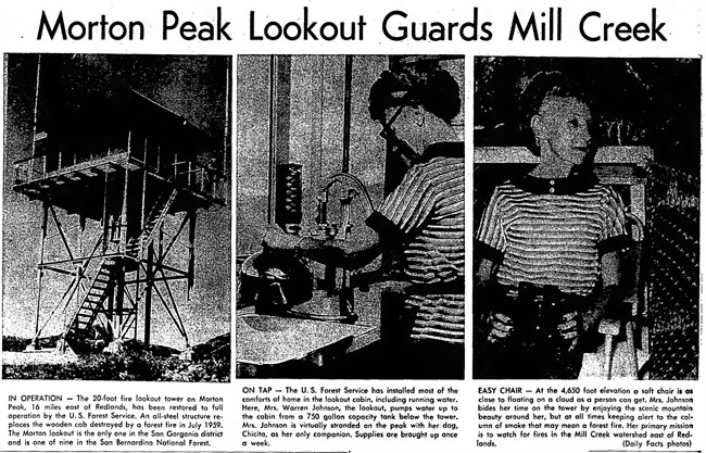 Morton Peak Lookout Guards Mill Creek -  May 10, 1961