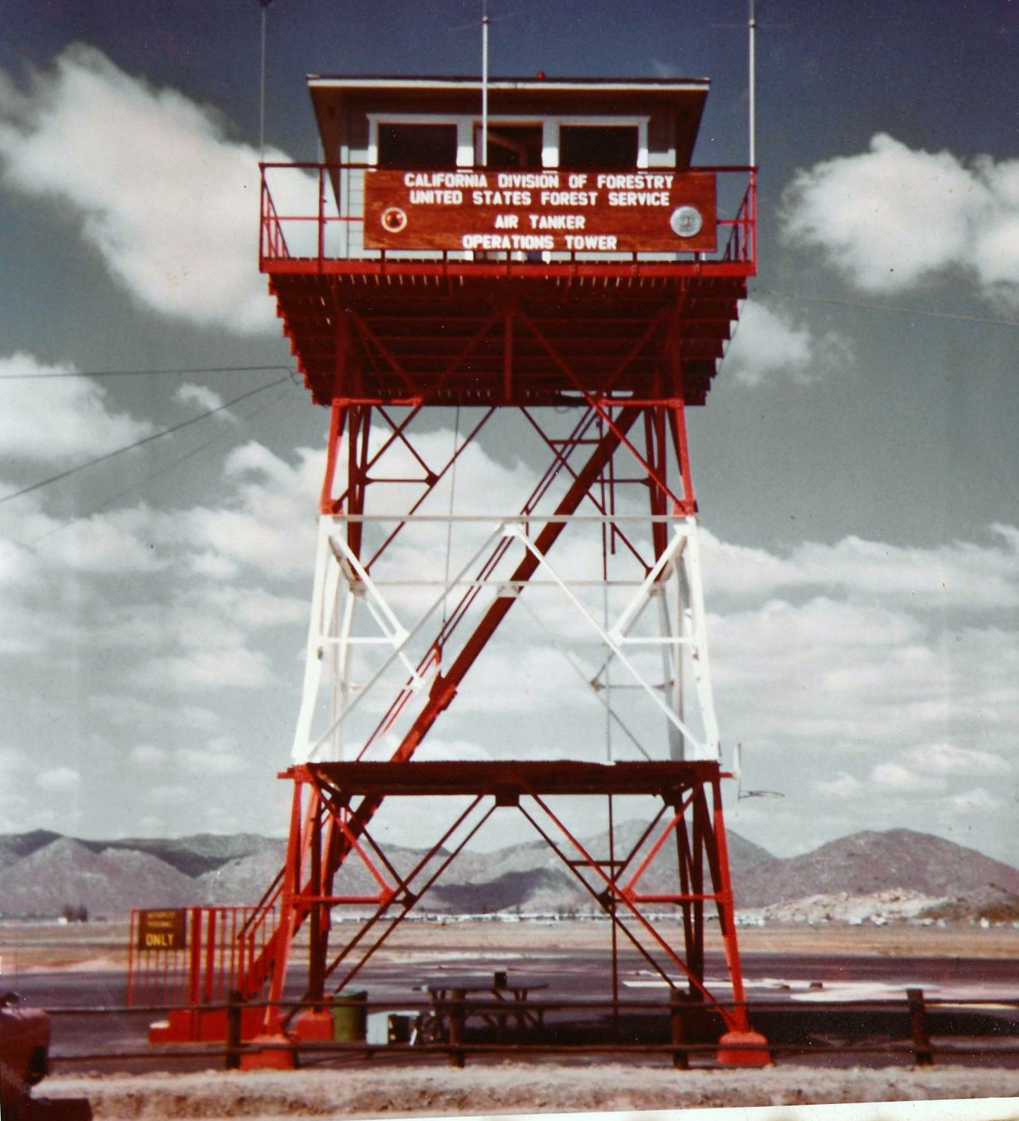 Estelle Mountain Lookout shortly after relocation Hemet-Ryan Air Tanker Base