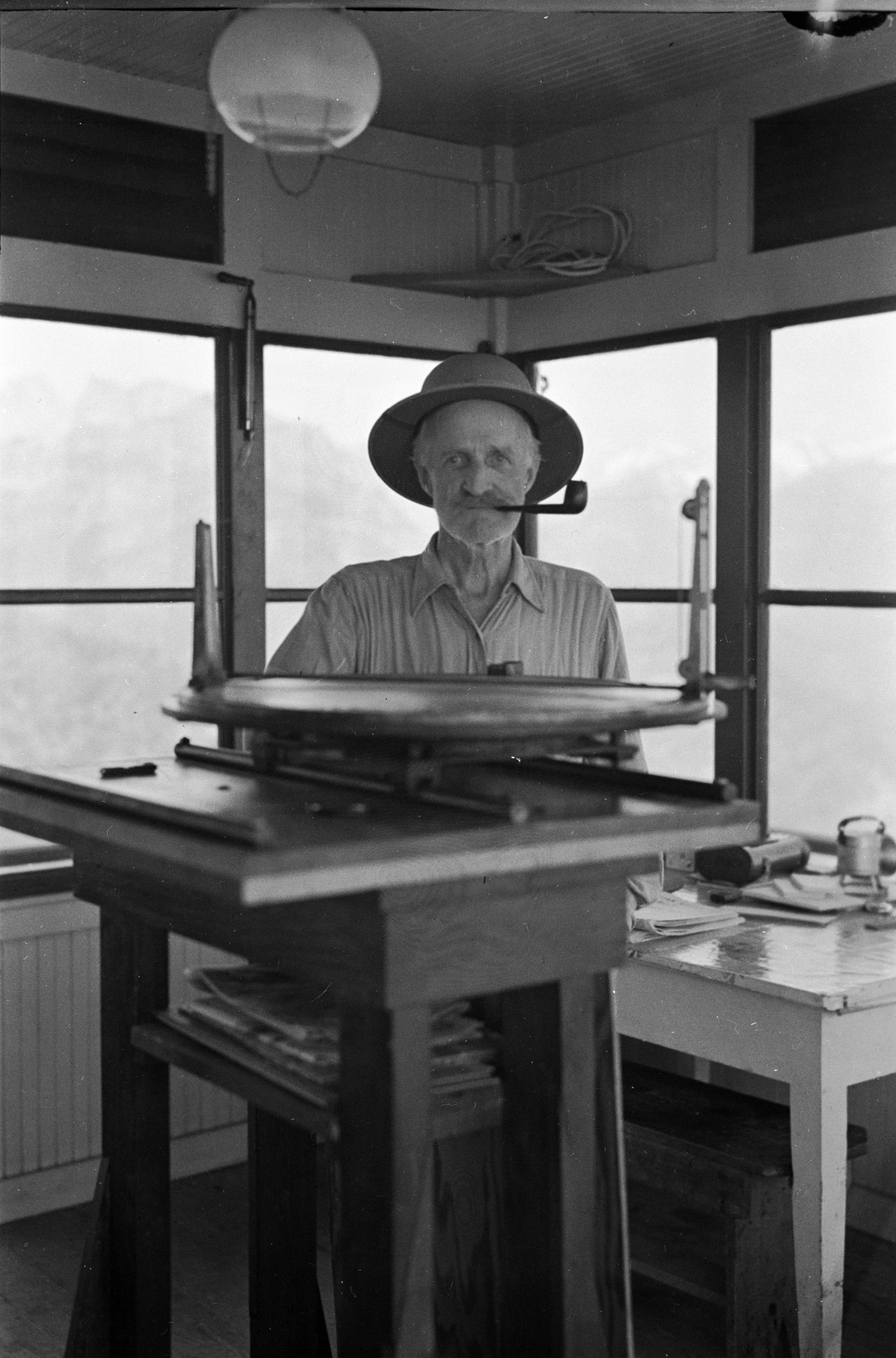 Bob Roberts with the Fire-Finder - 1940's