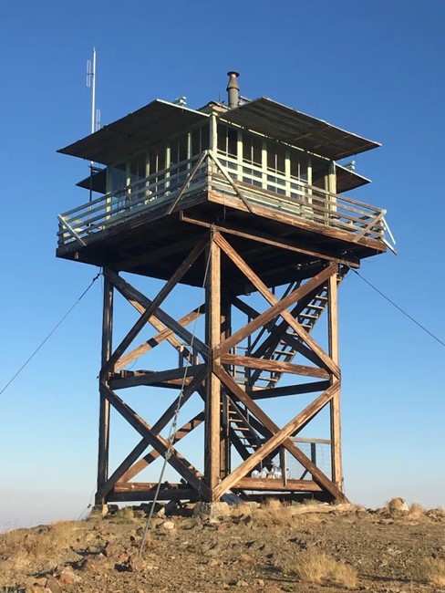 Lookout Mountain Lookout - During a 2022 cabin repaint