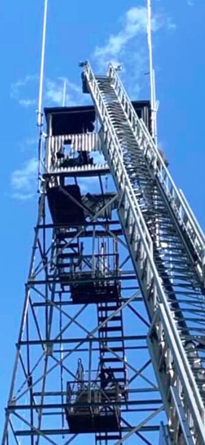 Shannock Hill Fire Tower - Destruction on July 7, 2022
