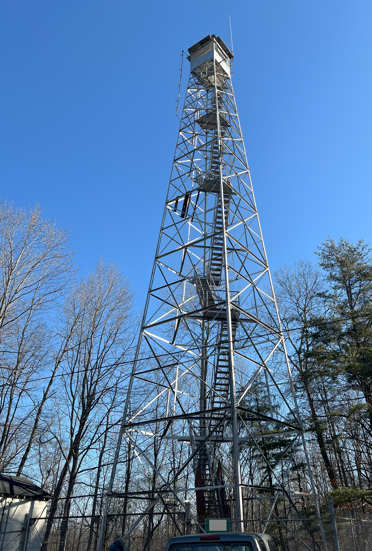 Indian Springs fire tower at Crane from February 2025